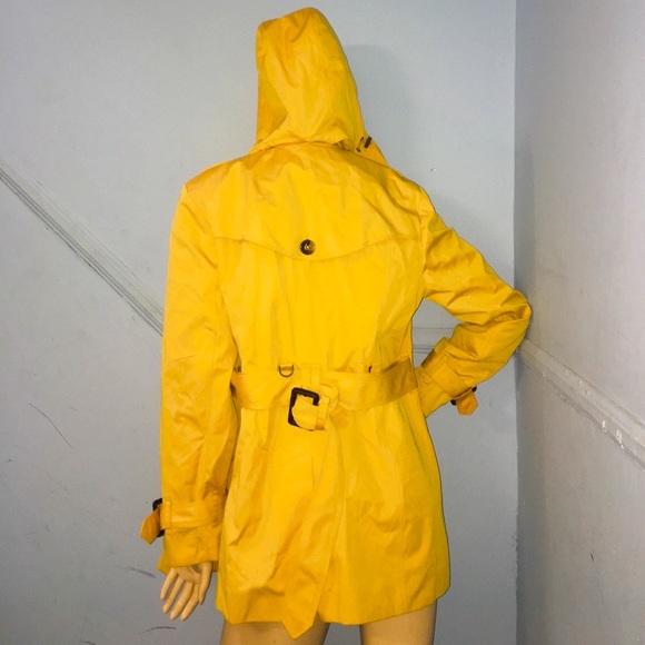 LondonFog Yellow Trench Coat with Detachable Hood